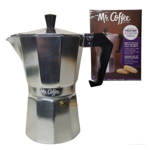 Mr Coffee Brixia Aluminum 3‎ Piece 6 Cup Stove Top Espresso Maker